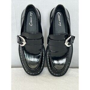 Circus NY SAM EDELMAN Everly Platform Chunky Loafers Black Preppy Grunge Size 9